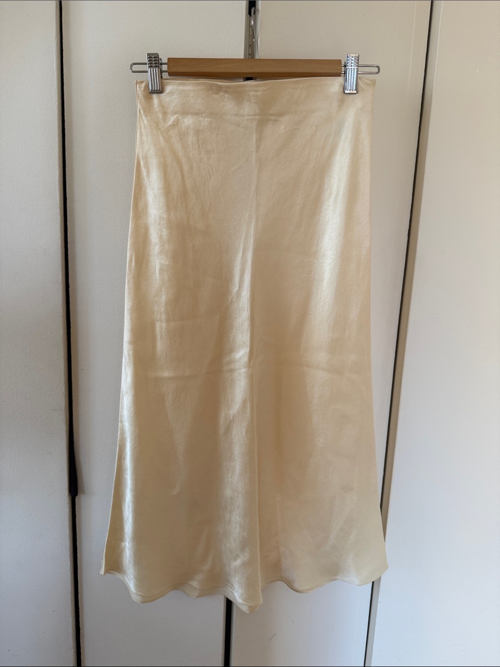 Aritzia Butter Yellow Satin Slip Skirt